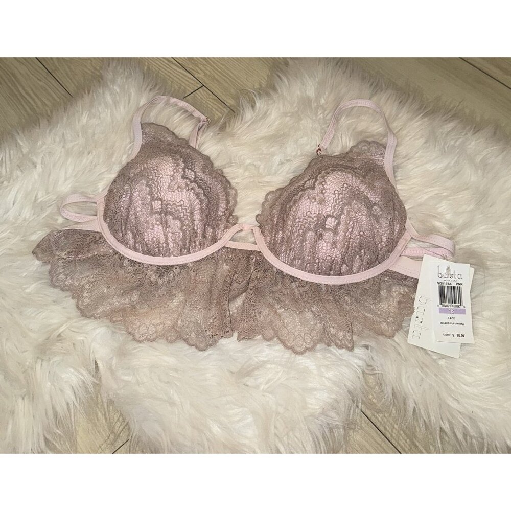 Basta Molded Cup Underwire Bra Bikini Swim Top Womens 18 Pink SI30178A New